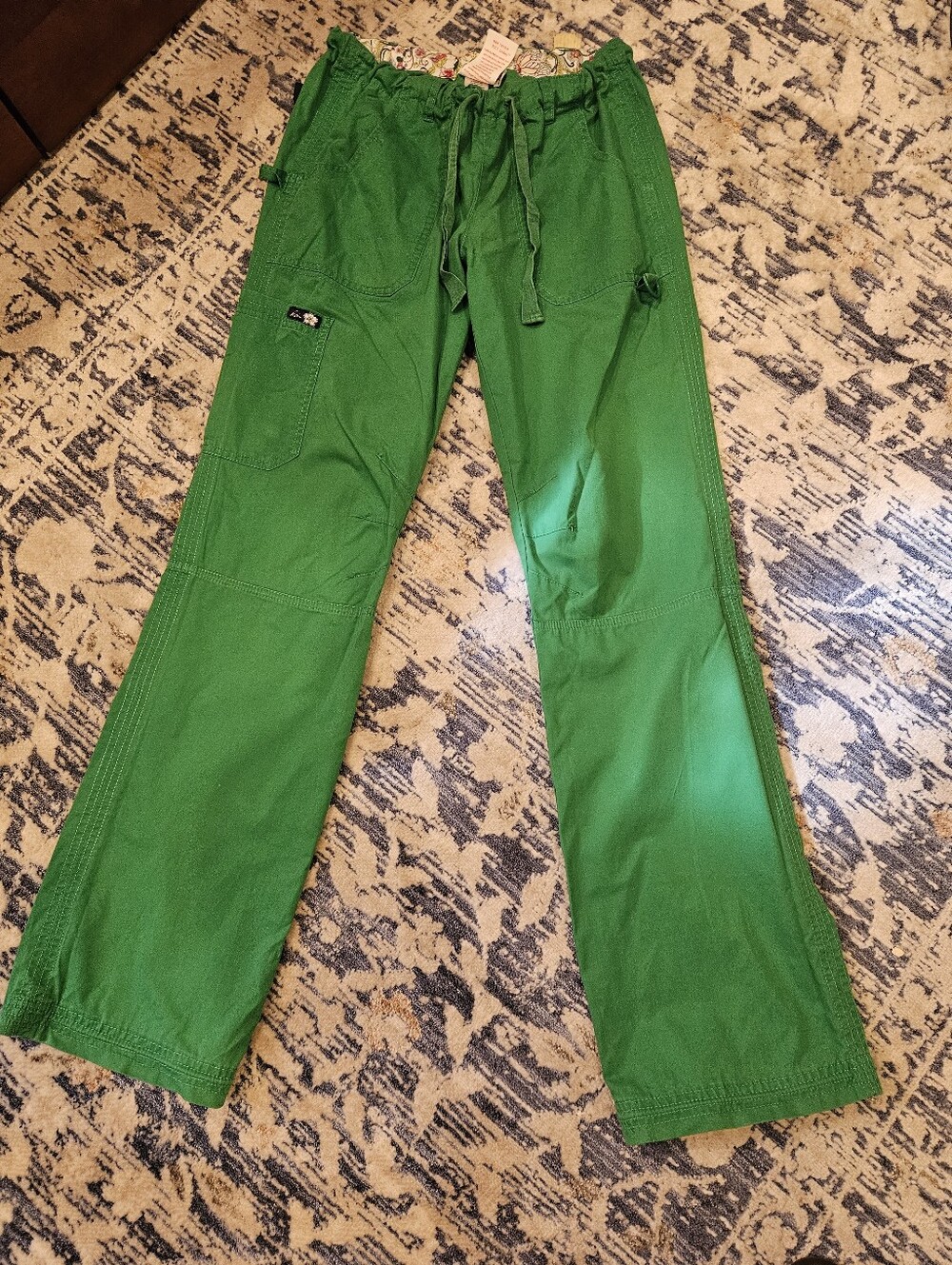 Koi Green Utility Drawstring Women  Scrub Pants. Tall